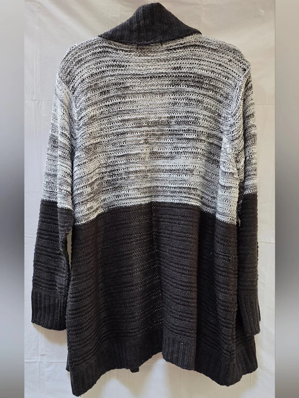 Jason Maxwell Open Front Chunky Knit Colorblock Cardigan Sweater 3X Plus Size